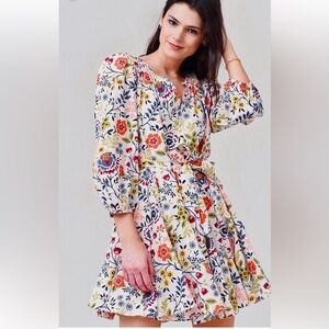 Anthropologie Velvet by Graham & Spencer Floral Print Women's Dress 100% cotton